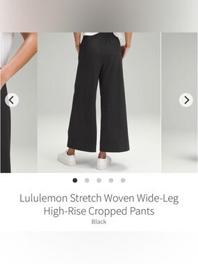 Lululemon Stretch Woven Wide-Leg High-Rise Cropped Pants
Black